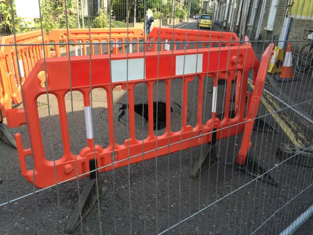 Sinkhole in Cambridge street