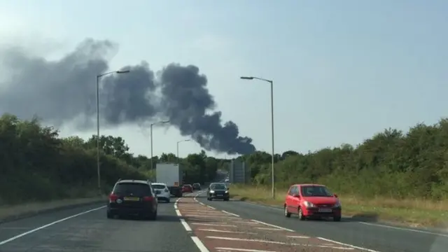 Smoke from the fire in Earls Colne