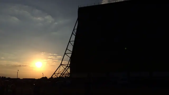 Sunset behind Cardington Sheds