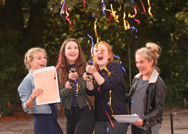 A-level celebrations at Nottingham Girls' High School