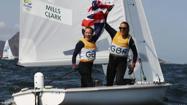 Mersea Island's Saskia Clark (pictured below right) of Great Britain and Hannah Mills of Great Britain