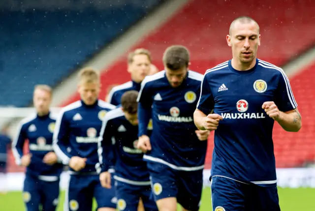 Scott Brown with the Scotland squad