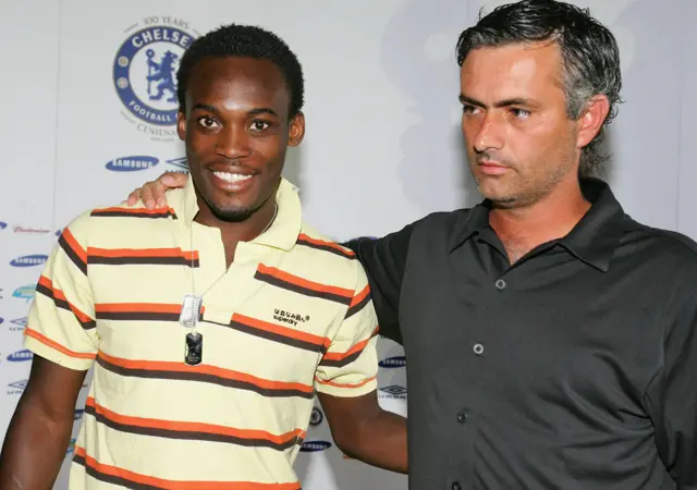 Michael Essien and Jose Mourinho