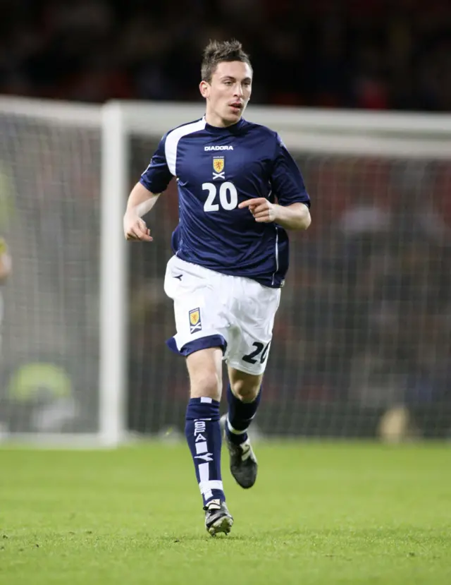 Scott Brown made his Scotland debut in a friendly against the USA in 2005