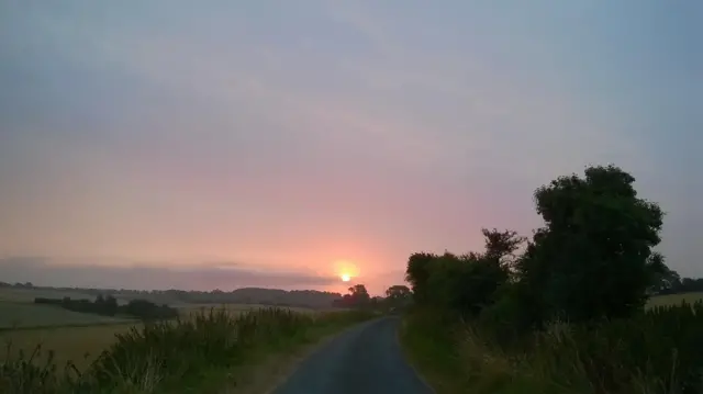 Sunset over Cambridgeshire