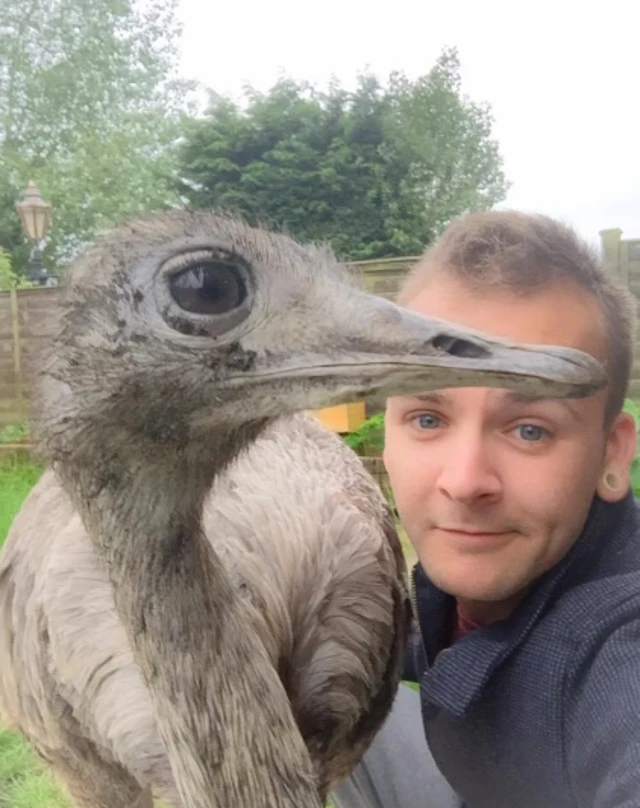 Owner Ashley Bullard with the rhea