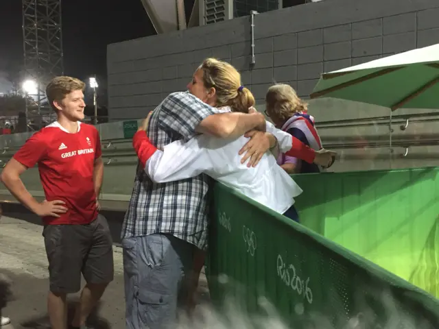 Crista Cullen hugs her family