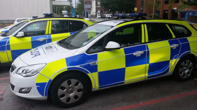 Staffordshire Police cars in Hanley