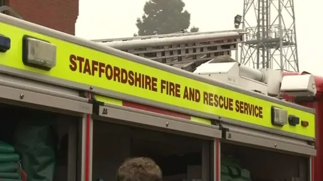 Staffordshire Fire and Rescue Service logo on side of fire engine