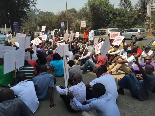 Drivers demonstrating