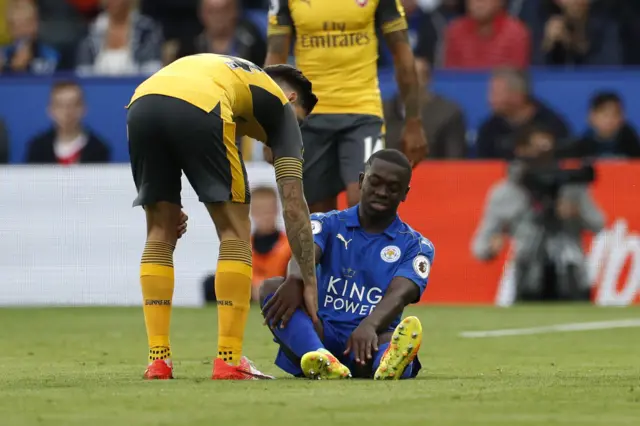 Injured Leicester City player Namapalys Mendy