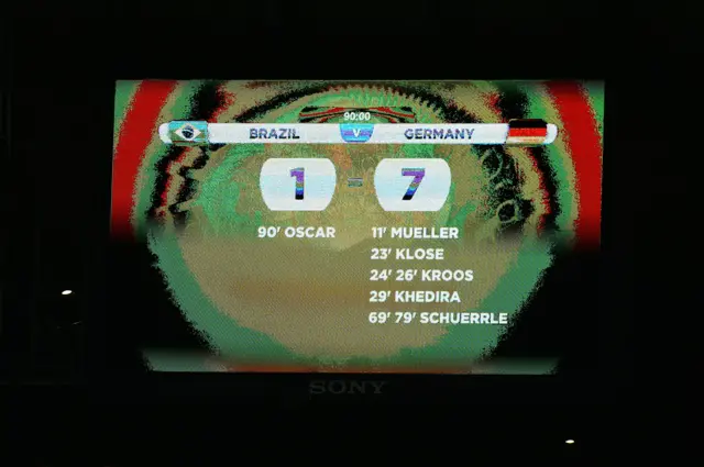 Brazil 1-7 Germany scoreboard