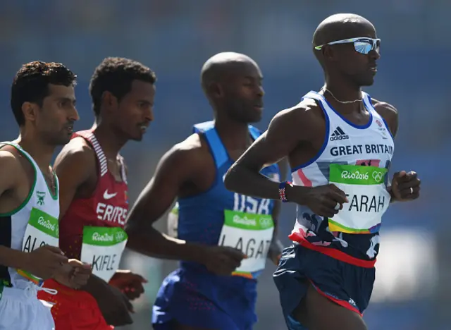 Mo Farrah running at the Rio Olympics