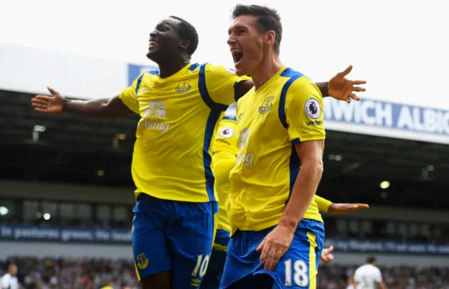 Gareth Barry celebrates