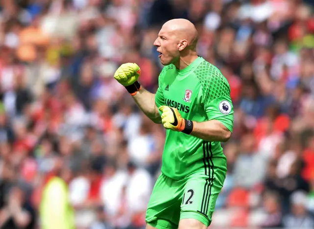 Middlesbrough keeper Brad Guzan