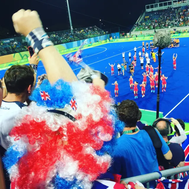 GB hockey celebrate