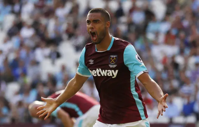 West Ham defender Winston Reid remonstrates