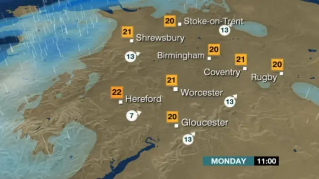 Monday's weather forecast