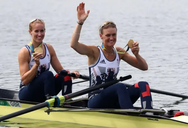 Helen Glover and Heather Stanning. Pic: Ezra Shaw, via AP