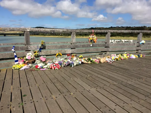 Floral tributes at Shoteham