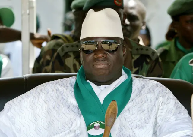 Gambia's President and leader of the Alliance for Patriotic Reorientation and Construction party, Yahya Jammeh, during a presidential campaign meeting 20 September 2006 in Serekunda.