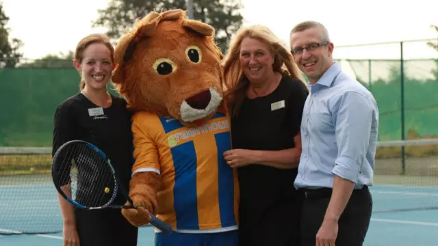 Staff and mascot at Shrewsbury Club