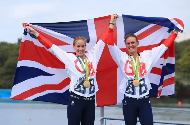 Helen Glover and Heather Stanning. Pic: Mike Egerton/PA Wire