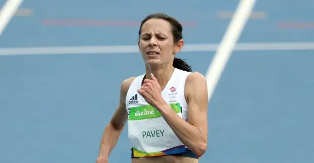 Jo Pavey at Olympics. Pic: Martin Rickett/PA Wire