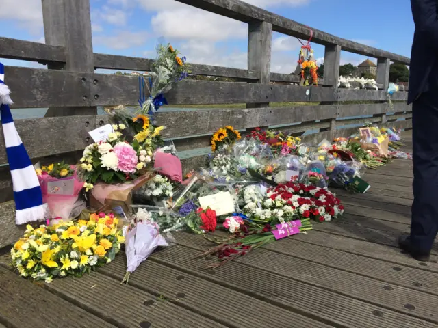 Floral tributes at Shoteham