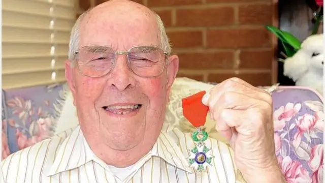 Harry Price is pictured with his Legion of Honour