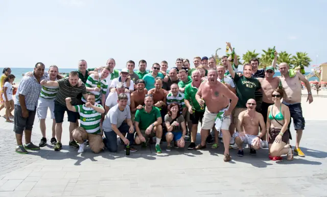 Celtic fans in Beer Sheva