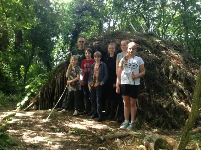 Six children on the Clee Young Rangers project