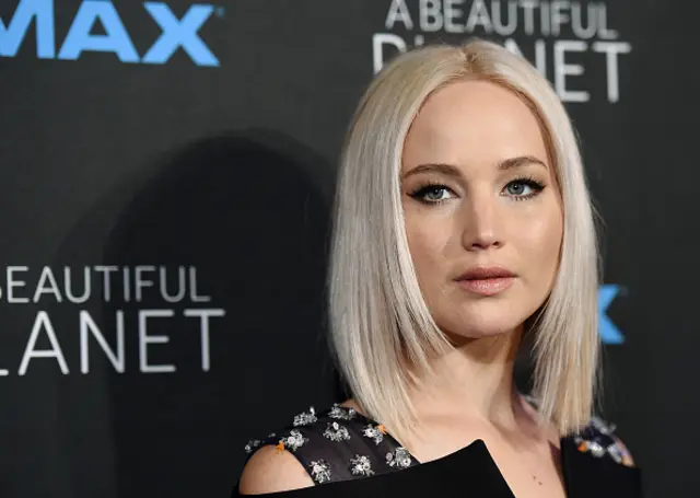 Actress Jennifer Lawrence attends the New York premiere of 'A Beautiful Planet'