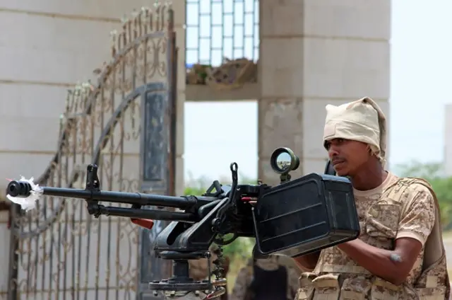 A member of the Yemeni government forces