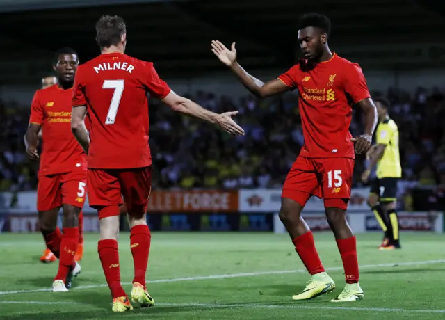 Sturridge celebrates his goal