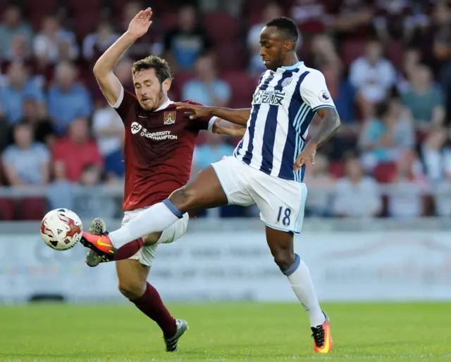 West Brom's Saido Berahino and Northampton's Jak McCourt