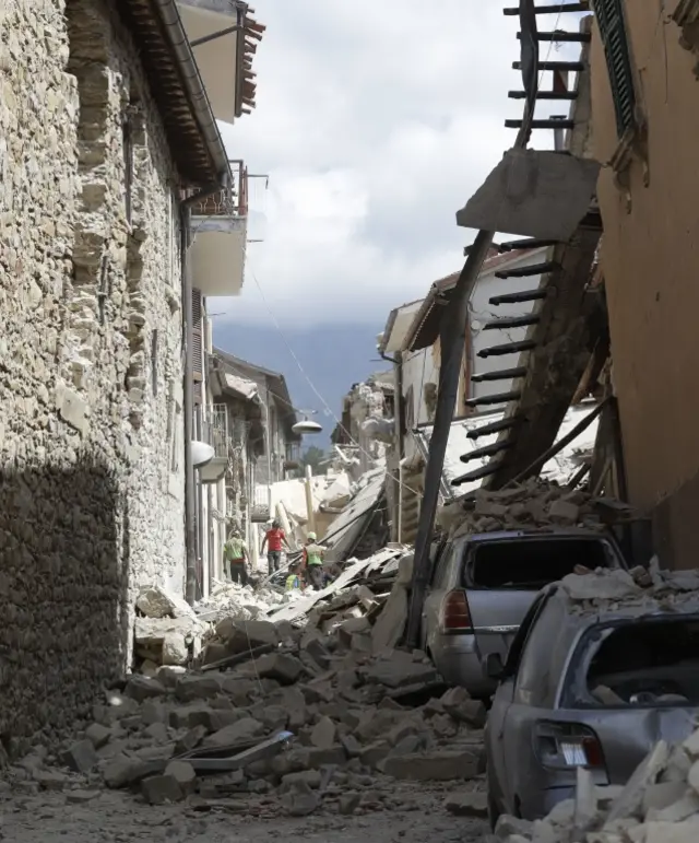 Quake damage in Amatrice