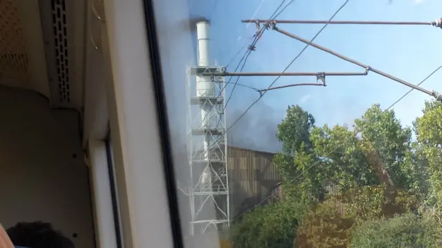 Smoke across railway line