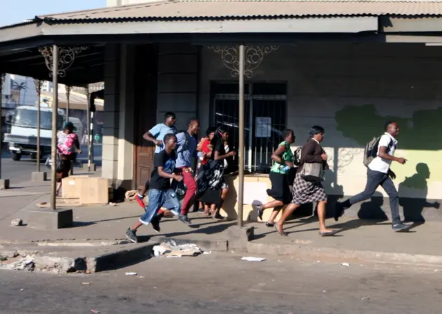 People flee in Harare