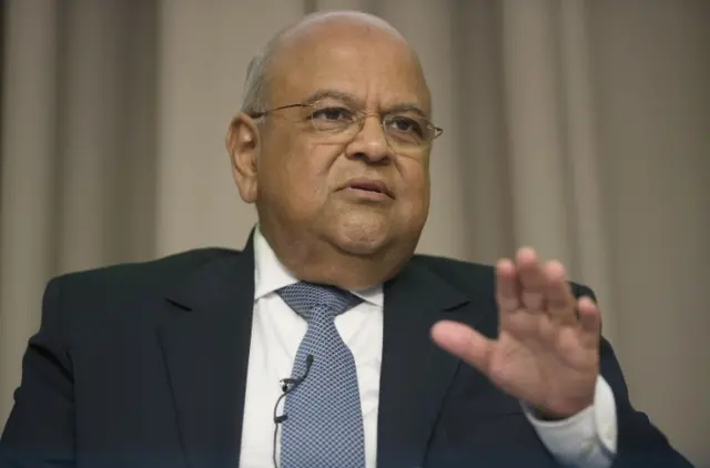 South African Finance Minister Pravin Gordhan speaks during the annual World Bank - International Monetary Fund (IMF) meetings in Washington, DC, October 10, 2013.