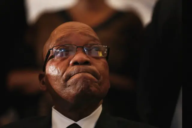 : South African President Jacob Zuma attends a service at Bryanston Methodist Church during a national day of prayer, on December 8, 2013 in Johannesburg, South Africa