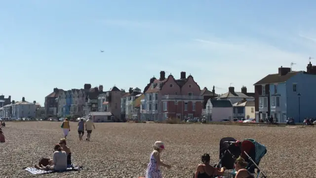 Airbus over the skies of Aldeburgh