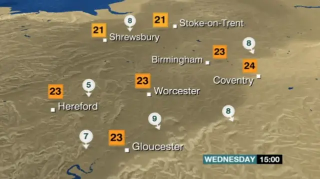 Wednesday's weather forecast