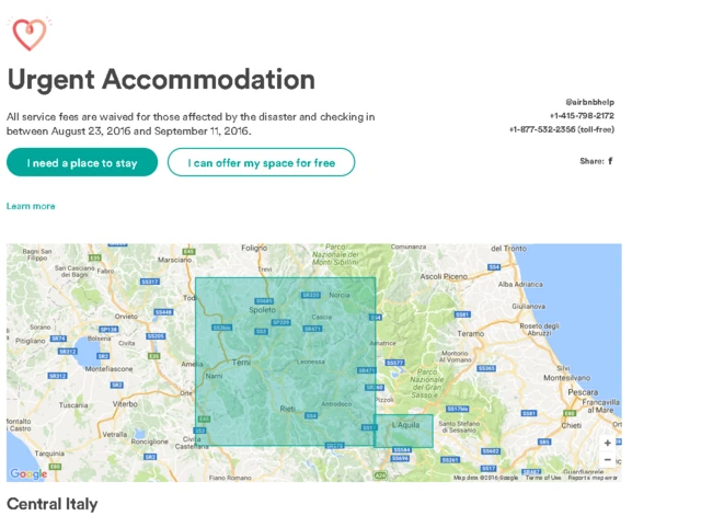 Screengrab of Airbnb website