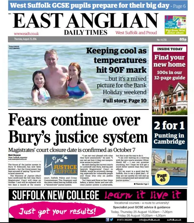 Front page of EADT