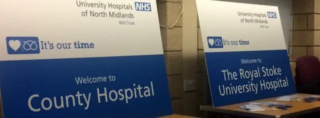 Signage unveiled in 2014 for the new hospitals