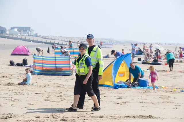 Police on beach