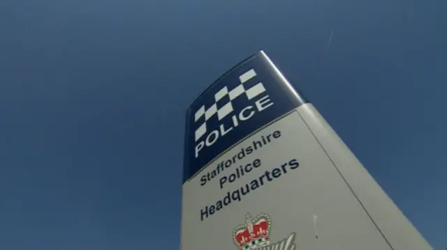 Staffordshire Police Headquarters' sign