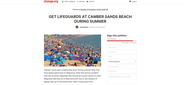 Camber Sands petition