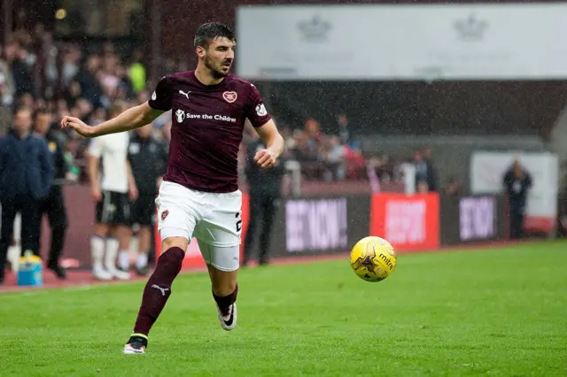 Callum Paterson in full flight for Hearts